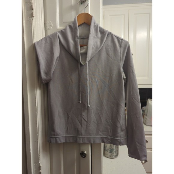 J.Crew Grey Long Sleeve Sweater SZ Small Striped underarms Mock Neck SweatShirt - Picture 1 of 7